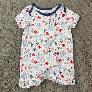 Le Top Bebe Ocean Animals Nautical Themed Kids Shortall One Piece 6/9M
